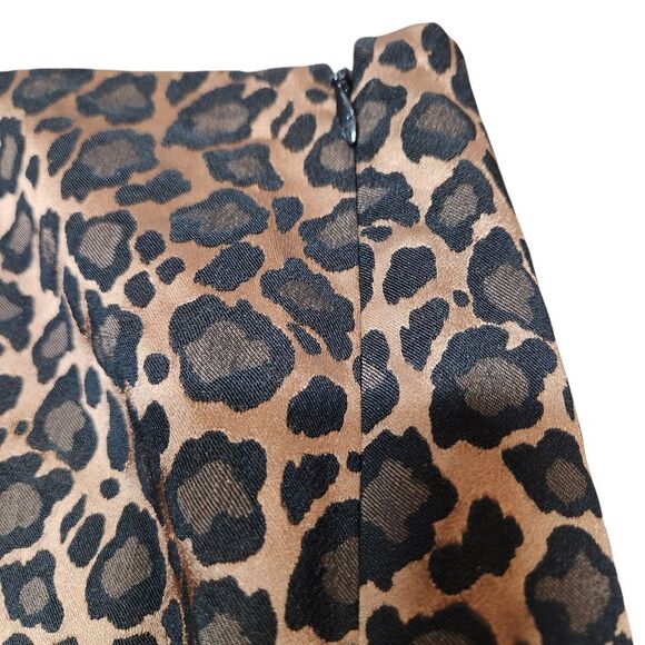 Vintage Y2K Harold's Skirt Leopard Print Brown Black Metallic Slit Ruffle‎ Hem 4 - Picture 6 of 9